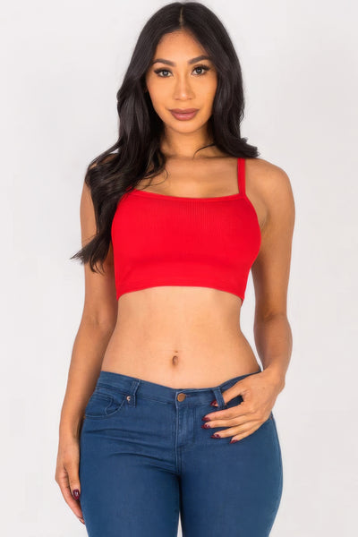 Ribbed Knit Cami Crop Top