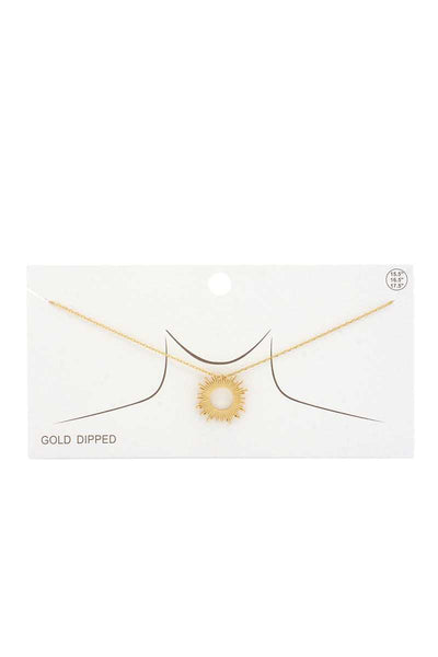 Circle Metal Pendant Gold Dipped Necklace
