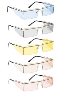 Fashion Clear Color Box Side Shield Sunglasses
