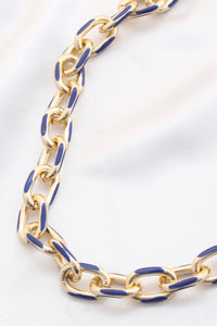 Color Metal Oval Link Necklace